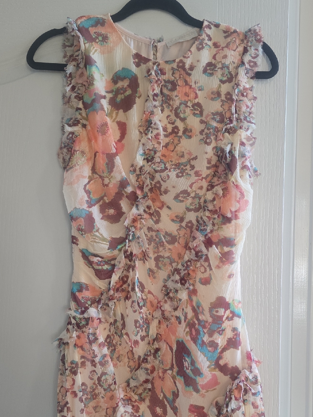 Ulla Johnson Floral Ruffled Sleeveless Dress - Cream Multi
